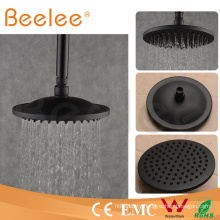 8 Inch Brass Round Matte Black Shower Head Water Saving Rainfall Bathroom Top Shower Head